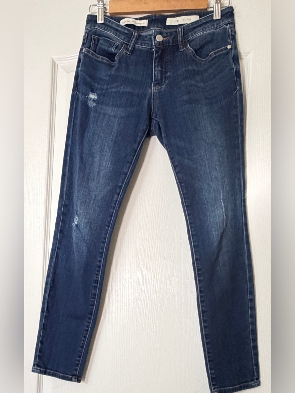 Pilcro & The Letterpress STET Jeans Size 27 Dark Indigo Blue Mid Rise Straight